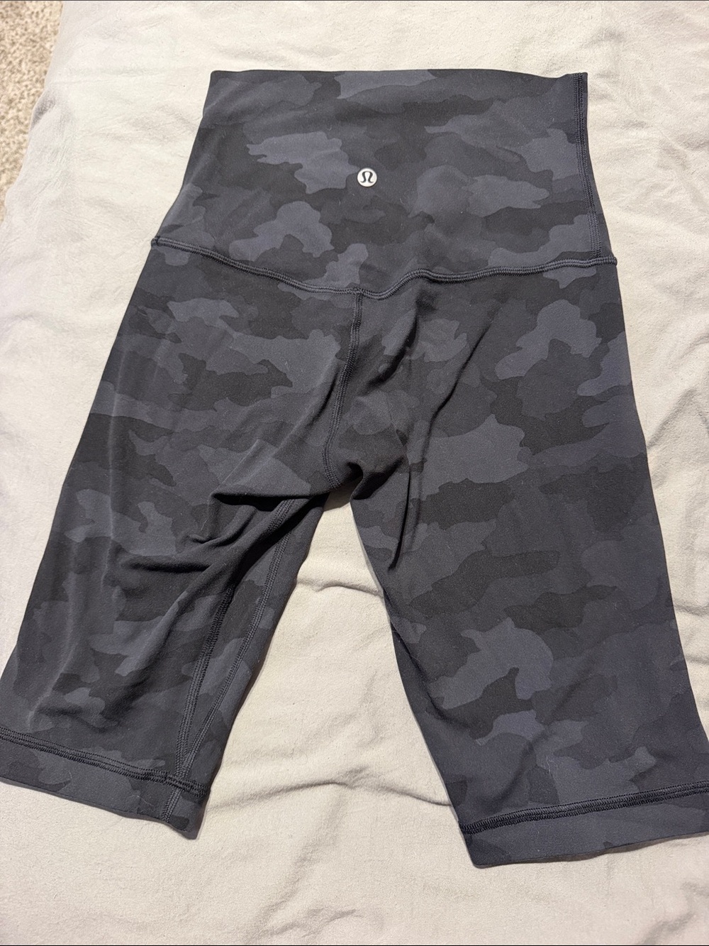 lululemon Black Camo Align 10 inch biker short, super high rise, size